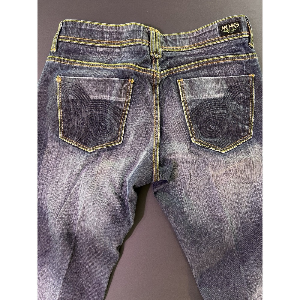 Vintage Akademiks Bootcut Jeans Women's Size 30 Stitched Logo Pockets Y2K